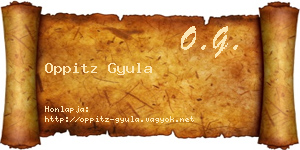Oppitz Gyula névjegykártya